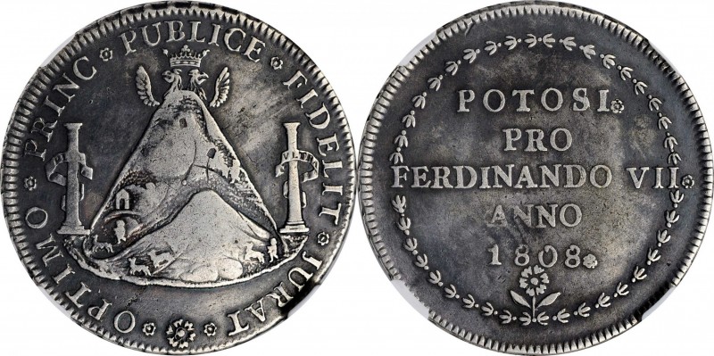BOLIVIA. Silver Proclamation Medal, 1808. Potosi Mint. Ferdinand VII. NGC VF-30....