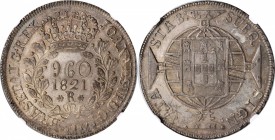 BRAZIL. 960 Reis, 1821-R. Rio de Janeiro Mint. Joao VI. NGC AU-55.

KM-326.1. A wholesome and attractive original example of this overstruck type, p...