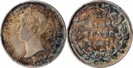 CANADA. 10 Cents, 1901. London Mint. Victoria. PCGS AU-58 Gold Shield.

KM-3. Enticing and enchanting, this pleasantly toned specimen presents a gre...