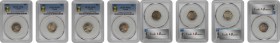 CANADA. Quartet of 10 Cents (4 Pieces), 1903-10. All PCGS Gold Shield Certified.

1) 1903. London Mint. PCGS AU-50. KM-10. 2) 1906. London Mint. PCG...
