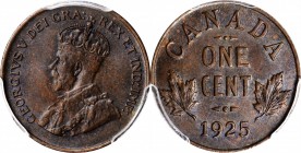 CANADA. Cent, 1925. Ottawa Mint. PCGS MS-63 Brown Gold Shield.

KM-28. One of the most difficult in the series to encounter in grades of Mint State,...