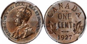 CANADA. Cent, 1927. Ottawa Mint. PCGS MS-63 Brown Gold Shield.

KM-28. Glossy and quite vibrant, this choice specimen would seemingly be somewhat co...