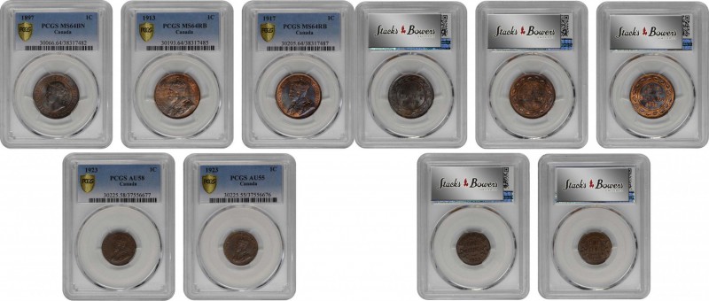 CANADA. Quintet of Cents (5 Pieces), 1897-1923. Victoria to George V. All PCGS G...