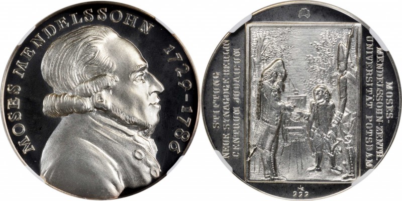 GERMANY. Federal Republic. Silver Moses Mendelssohn Thuringian Medal, ND (ca. 19...