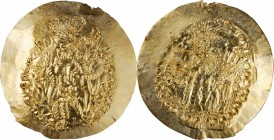 INDIA. Kushano-Sassanian. Bahram I Kushanshah (ca. A.D. 335-370). AV Dinar, ND (ca. A.D. 350-365). Boxlo (Balkh) Mint. UNCIRCULATED.

Cribb-5B; cf. ...