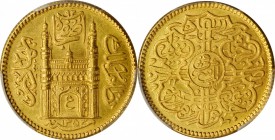 INDIA. Hyderabad. Ashrafi, AH 1353 Year 23 (1934). PCGS MS-65 Gold Shield.

Fr-1165; KM-Y-57a. Tied with just one other specimen for the finest grad...
