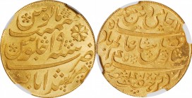 INDIA. British India - Bengal Presidency. Mohur, AH 1202 Year 19 (1788). Calcutta Mint. NGC MS-64.

Fr-1537; KM-103.1. Variety with oblique edge mil...