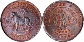 INDIA. Duncan, Stratton & Co. of Bombay. Copper 1/2 Rupee Token, ND (1905). PCGS MS-64 Red Brown Gold Shield.

These tokens were struck as trials of...