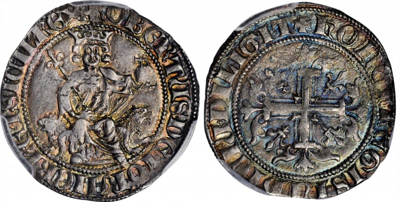 ITALY. Naples. Gigliato, ND (1312-17). Naples Mint. Robert d'Anjou. PCGS Genuine...