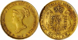 ITALY. Parma. 20 Lire, 1815. Milan Mint. Maria Luigia. PCGS Genuine--Cleaned, AU Details Gold Shield.

Fr-934; KM-C-31. Some light cleaning is evide...