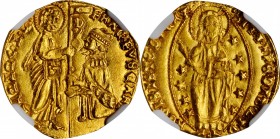 ITALY. Venice. Ducat, ND (1423-57). Francesco Foscari. NGC MS-65.

Fr-1232. This stunning Gem ducat is seldom encountered so transfixing and allurin...