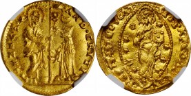 ITALY. Venice. Ducat, ND (1523-39). Andrea Gritti. NGC MS-63.

Fr-1246. A bright, golden-yellow hue and a rather bold reverse strike accentuate this...