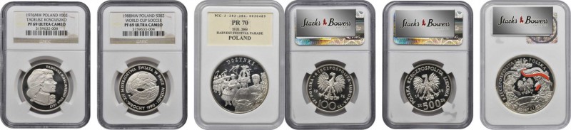 POLAND. Trio of Mixed Denominations (3 Pieces), 1976-2004. All NGC or PCGS Certi...