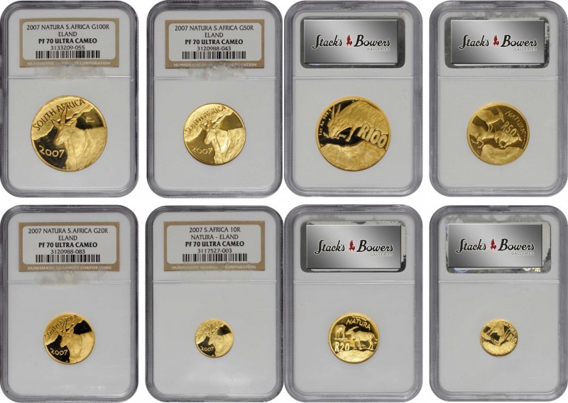 SOUTH AFRICA. Gold Natura Proof Set (4 Pieces), 2007. South African Mint. All NG...