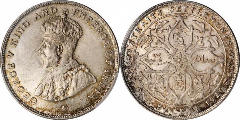 STRAITS SETTLEMENTS. Dollar, 1920. London Mint. PCGS MS-64 Gold Shield.

KM-33...