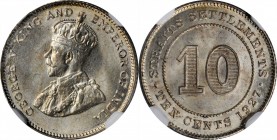 STRAITS SETTLEMENTS. 10 Cents, 1927. NGC MS-65.

KM-29b. A fully radiant Gem, this brilliant specimen features intense luster along with some light ...