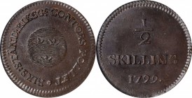 SWEDEN. 1/2 Skilling, 1799. Avesta Mint. Gustav IV Adolf. NGC MS-64 Brown.

KM-569. RARELY encountered so attractive, this delightful near Gem offer...