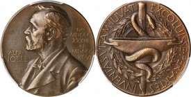 SWEDEN. Nobel Nominating Committee for Medicine Bronze Medal, ND (1943). PCGS SPECIMEN-62 Brown Gold Shield.

By E. Lindberg. Obverse: Bust of Alfre...