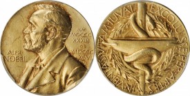 SWEDEN. Nobel Nominating Committee for Medicine Gilt Silver Medal, ND (1985). PCGS SPECIMEN-64 Gold Shield.

By E. Lindberg. Obverse: Bust of Alfred...