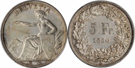 SWITZERLAND. 5 Francs, 1850-A. Paris Mint. PCGS AU-55 Gold Shield.

KM-11. The first year of issue, this pleasing piece presents mostly gunmetal gra...