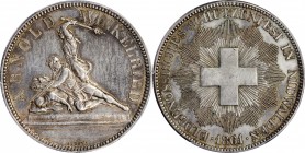 SWITZERLAND. 5 Francs, 1861. Bern Mint. PCGS Genuine--Cleaned, AU Details Gold Shield.

KMX-S6; R-1022a. Shooting festival type: Nidwalden. Mintage:...