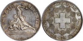 SWITZERLAND. 5 Francs, 1861. Bern Mint. PCGS Genuine--Cleaned, AU Details Gold Shield.

KMX-S6; R-1022a. Shooting festival type: Nidwalden. Mintage:...