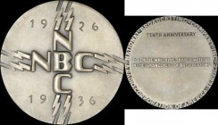 UNITED STATES OF AMERICA. National Broadcasting Company 10th Anniversary Silvered-Bronze Medal, 1936. UNCIRCULATED.

Diameter: 76mm. An interesting ...