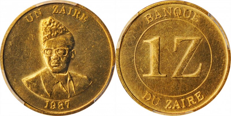 ZAIRE. Zaire, 1987. Kings Norton Mint. PCGS SPECIMEN-66 Gold Shield.

KM-13. C...
