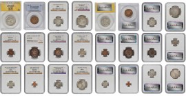 MIXED LOTS. Group of Mixed Denominations (14 Pieces), 1896-1988. All ANACS, NGC, or PCGS Certified.

The wide variety of coinage in this mixed lot f...