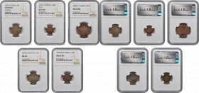 MIXED LOTS. 19th Century Minors (5 Pieces), 1822-90. All NGC Certified.

1) BRITISH WEST INDIES. 1/8 Dollar, 1822. George IV. NGC AU Details--Cleane...