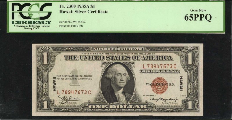 Fr. 2300. 1935A $1 Hawaii Emergency Note. PCGS Currency Gem New 65 PPQ.

An al...
