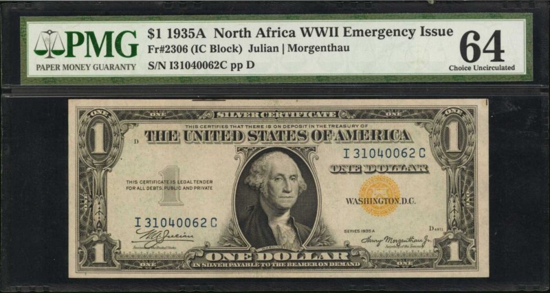 Fr. 2306. 1935A $1 North Africa Emergency Note. PMG Choice Uncirculated 64.

A...