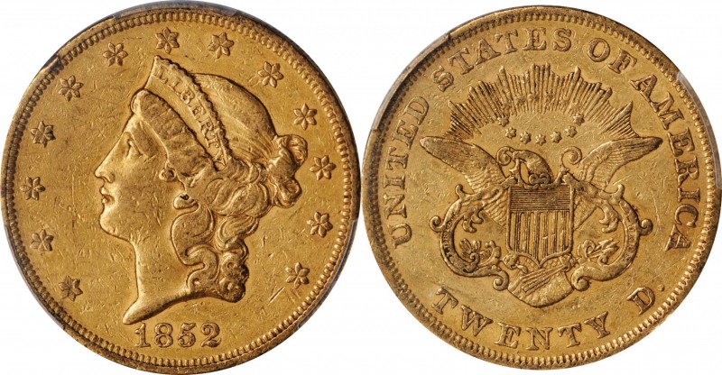 1852 Liberty Head Double Eagle. EF-45 (PCGS).

PCGS# 8906. NGC ID: 268K.

Es...