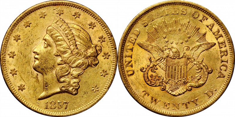 1857 Liberty Head Double Eagle. Mint State (Uncertified).

Estimate: $3000