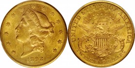 1892-S Liberty Head Double Eagle. AU-58 (PCGS).

PCGS# 9021. NGC ID: 26C7.

Estimate: $1500