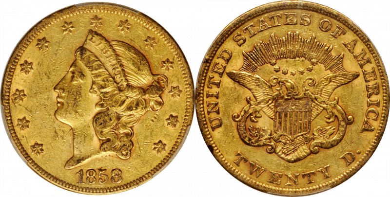 Lot of (2) Liberty Head Doubles Eagles. AU Details (PCGS).

Included are: 1857...