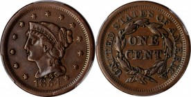 1854 Braided Hair Cent. EF-45 (PCGS).

PCGS# 1904. NGC ID: 226L.

Estimate: $50