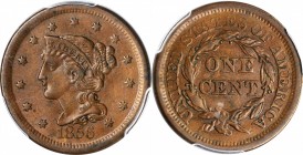 1856 Braided Hair Cent. Slanted 5. AU-55 (PCGS).

PCGS# 1922.

Estimate: $125