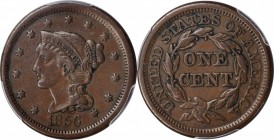 1856 Braided Hair Cent. Slanted 5. EF-45 BN (PCGS).

PCGS# 1922.

Estimate: $50