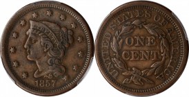 1857 Braided Hair Cent. Small Date. VF-35 BN (PCGS).

PCGS# 1931.

Estimate: $150