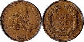 1857 Flying Eagle Cent. AU-50 (PCGS).

PCGS# 2016. NGC ID: 2276.

Estimate: $150