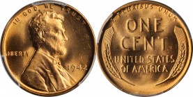 1942 Lincoln Cent. MS-67 RD (PCGS).

PCGS# 2704. NGC ID: 22DZ.

Estimate: $100