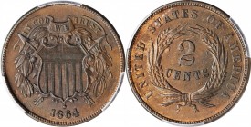 1864 Two-Cent Piece. Large Motto. MS-62 BN (PCGS).

PCGS# 3576. NGC ID: 22N9.

Estimate: $110