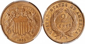 1865 Two-Cent Piece. Fancy 5. MS-63 BN (PCGS).

PCGS# 38256. NGC ID: 22NA.

Estimate: $140