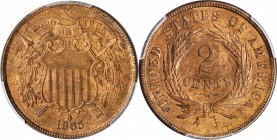 1865 Two-Cent Piece. Fancy 5. Unc Details--Questionable Color (PCGS).

PCGS# 38256. NGC ID: 22NA.

Estimate: $75