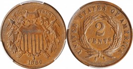 1869 Two-Cent Piece. EF-45 (PCGS).

PCGS# 3603. NGC ID: 22ND.

Estimate: $75