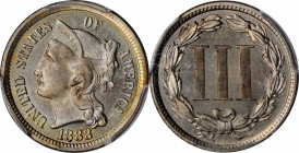 1888 Nickel Three-Cent Piece. Proof-65 (PCGS). CAC.

PCGS# 3785. NGC ID: 276B.

Estimate: $250