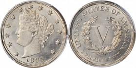 1883 Liberty Head Nickel. No CENTS. MS-66 (PCGS).

PCGS# 3841. NGC ID: 2772.

Estimate: $200