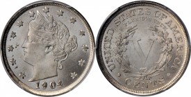 1904 Liberty Head Nickel. MS-64 (PCGS).

PCGS# 3865. NGC ID: 277F.

Estimate: $100