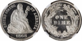 1868 Liberty Seated Dime. MS-66 * (NGC).

PCGS# 4647. NGC ID: 239W.

Estimate: $5000